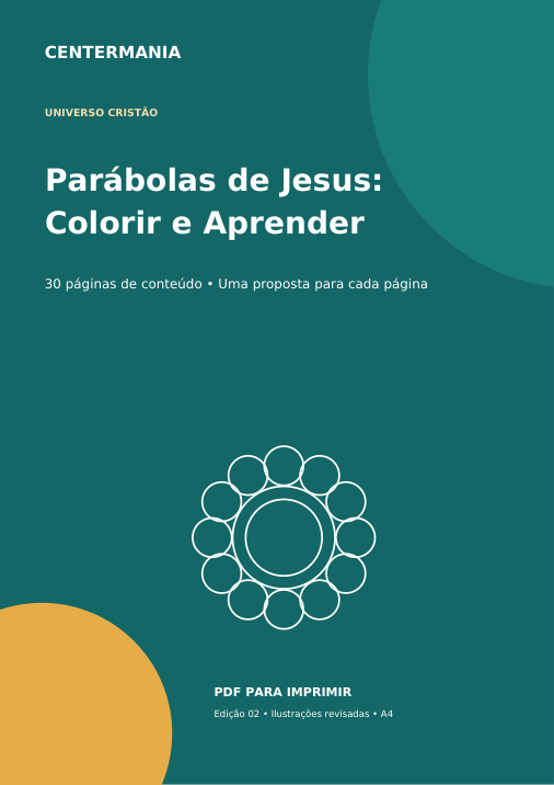 Capa de Parábolas de Jesus: Colorir e Aprender
