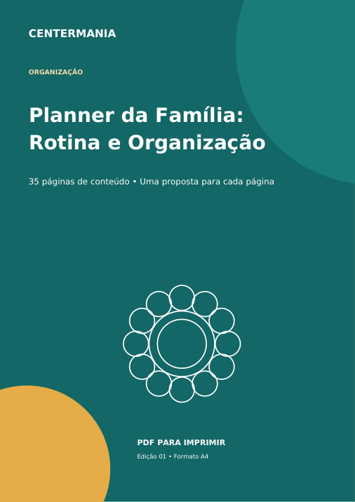 Capa de Planner da Família: Rotina e Organização